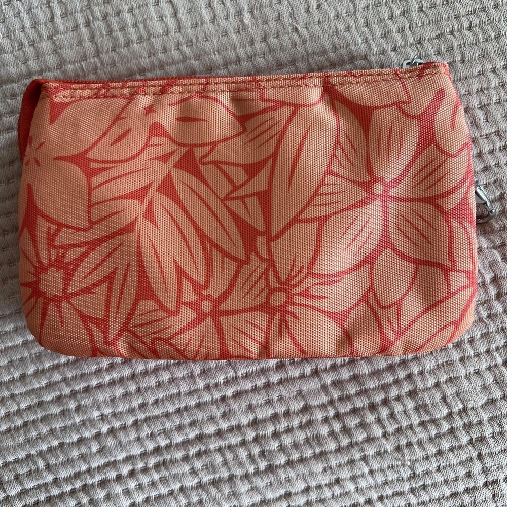 Sunny Hawaii Zipper Pouch Womens Orange Floral Small‎ Organizer Wallet Wristlet